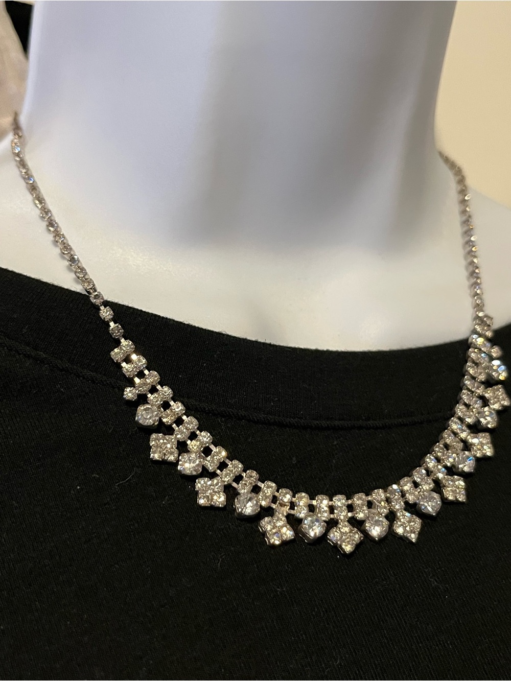 Claire’s Crystal Drop Silver-Tone Necklace